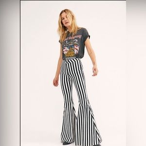 Free People Float on Printed Flare Jeans